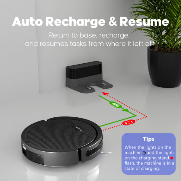 Robot Vacuum And Mop, 3 In 1 Combo Cleaner For Home With Pet Hair And Hard Floor, 5000Pa Suction, 120 Mins Run Time,Self-Charging,Super Thin Body - Image 9