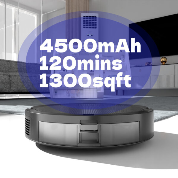 Robot Vacuum And Mop, 3 In 1 Combo Cleaner For Home With Pet Hair And Hard Floor, 5000Pa Suction, 120 Mins Run Time,Self-Charging,Super Thin Body - Image 2