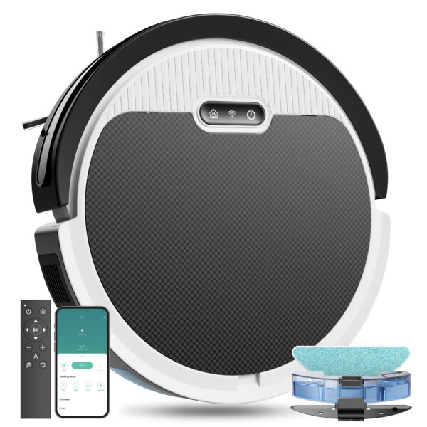Robot Vacuum And Mop, 3 In 1 Combo Cleaner For Home With Pet Hair And Hard Floor, 5000Pa Suction, 120 Mins Run Time,Self-Charging,Super Thin Body - Image 8