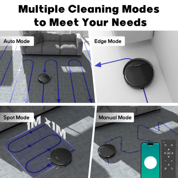 Robot Vacuum And Mop, 3 In 1 Combo Cleaner For Home With Pet Hair And Hard Floor, 5000Pa Suction, 120 Mins Run Time,Self-Charging,Super Thin Body - Image 10