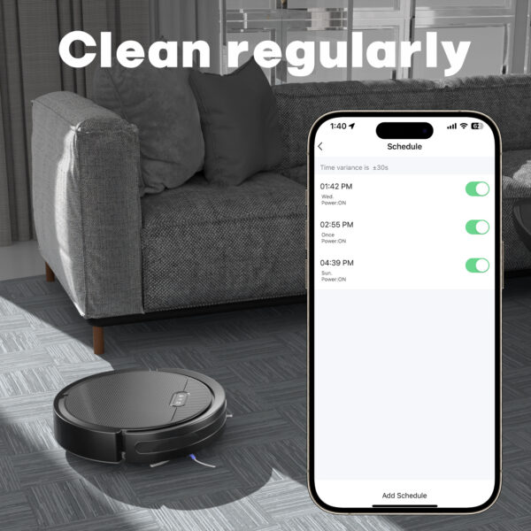 Robot Vacuum And Mop, 3 In 1 Combo Cleaner For Home With Pet Hair And Hard Floor, 5000Pa Suction, 120 Mins Run Time,Self-Charging,Super Thin Body - Image 3
